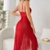 Red Sheer Nightwear Dress