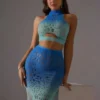 Women Two-Piece Halter Neck Baby Doll
