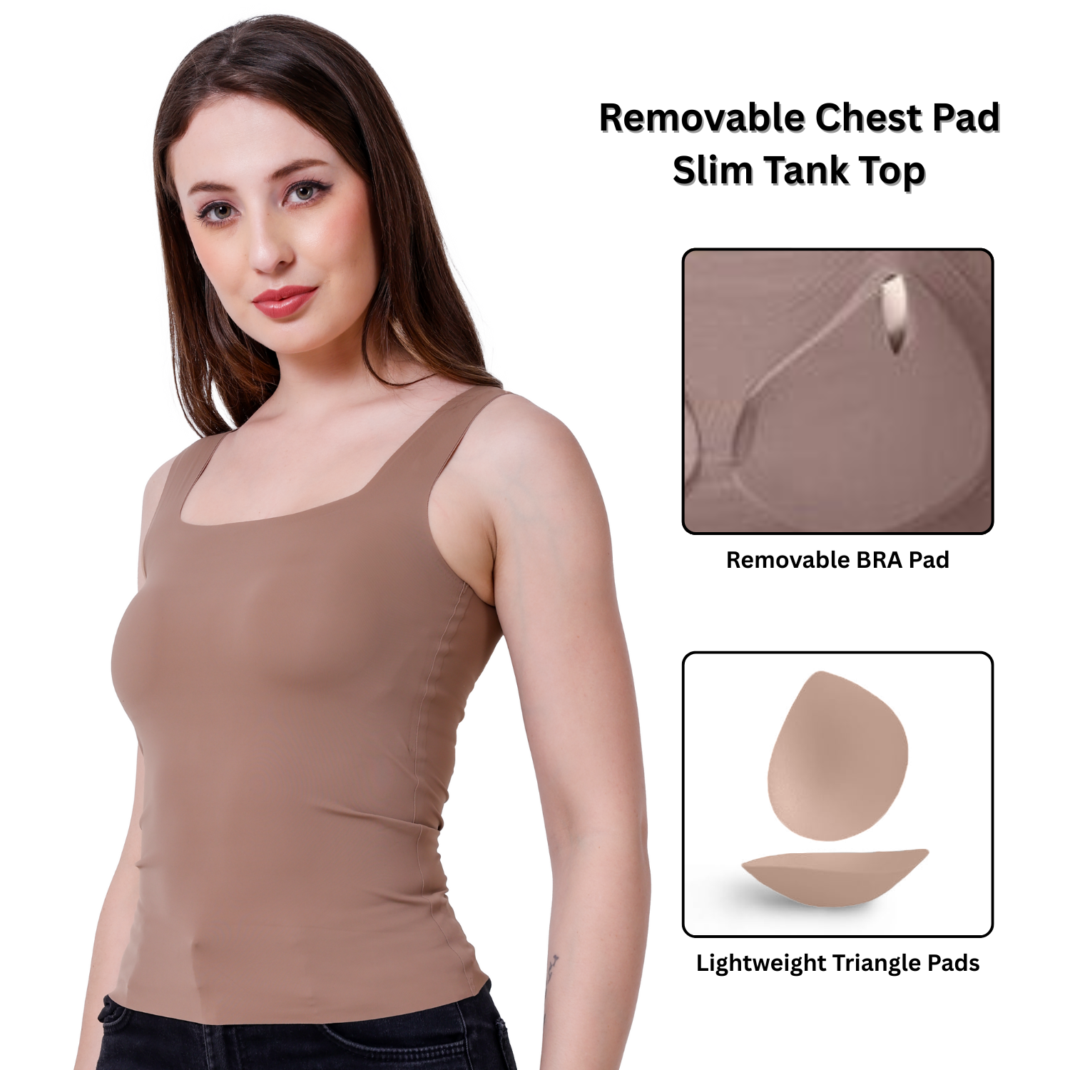 104 SIZI Padded Camisole – Built-In Bra & Seamless Comfort