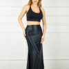 357 Black Satin High-Waist Skirt – Elegant Women’s Wear