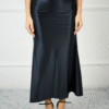 359 Black Satin High-Waist Skirt – Elegant Women’s Wear