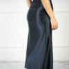 360 Black Satin High-Waist Skirt – Elegant Women’s Wear