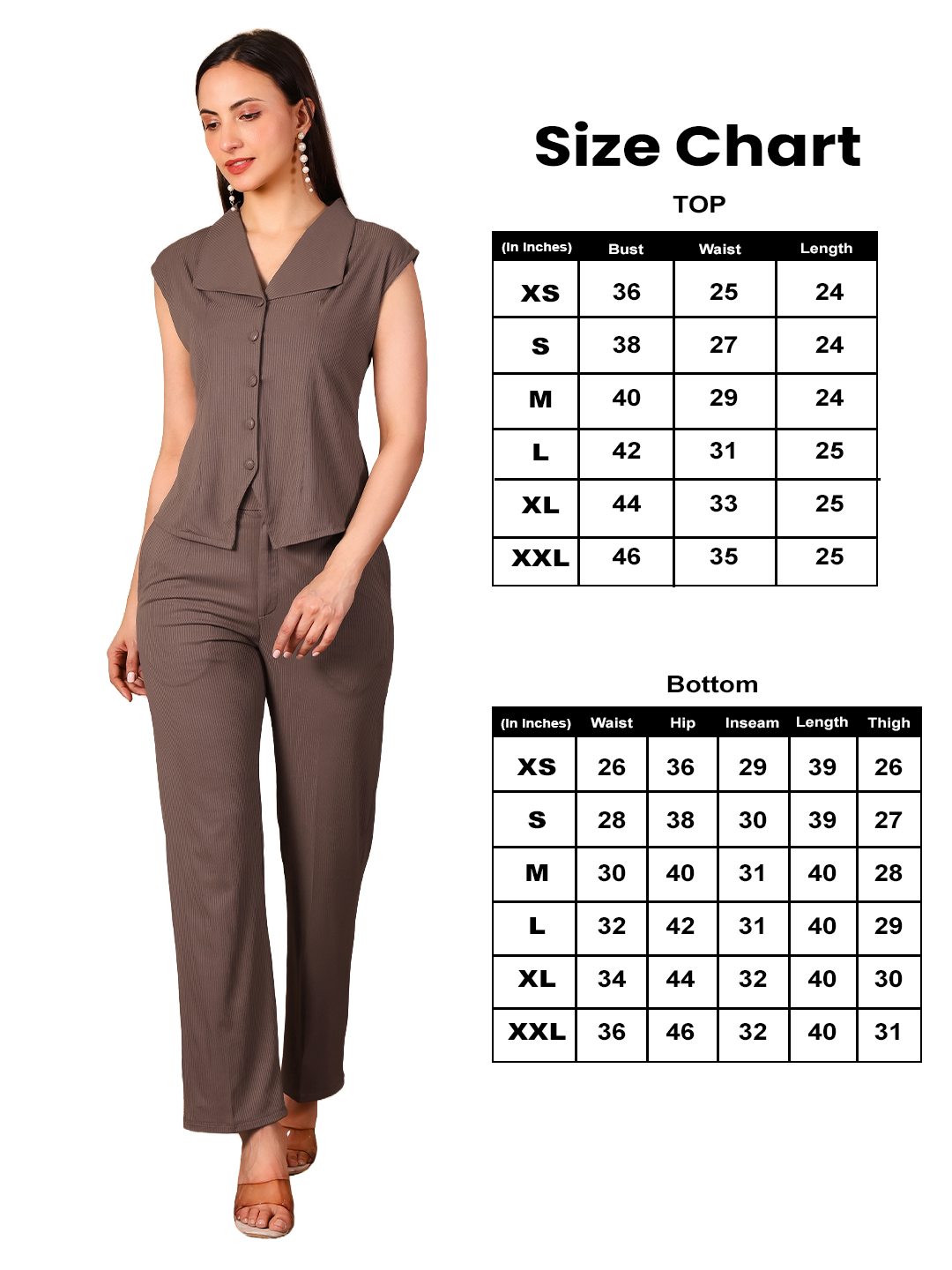size chart Ribbed Nova Co-ord Set